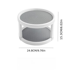 Double Layer Round Turntable Kitchen Storage Tray