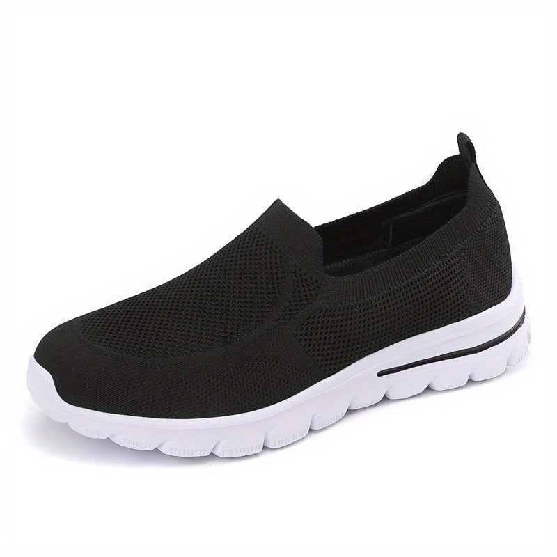 Women's Knitted Flat Shoes Soft Sole Slip On Sock Sneakers