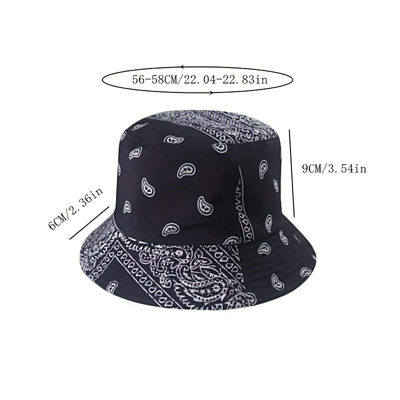 Cashew Nut Print Fisherman Hat Street Sun Hat Basin Hat