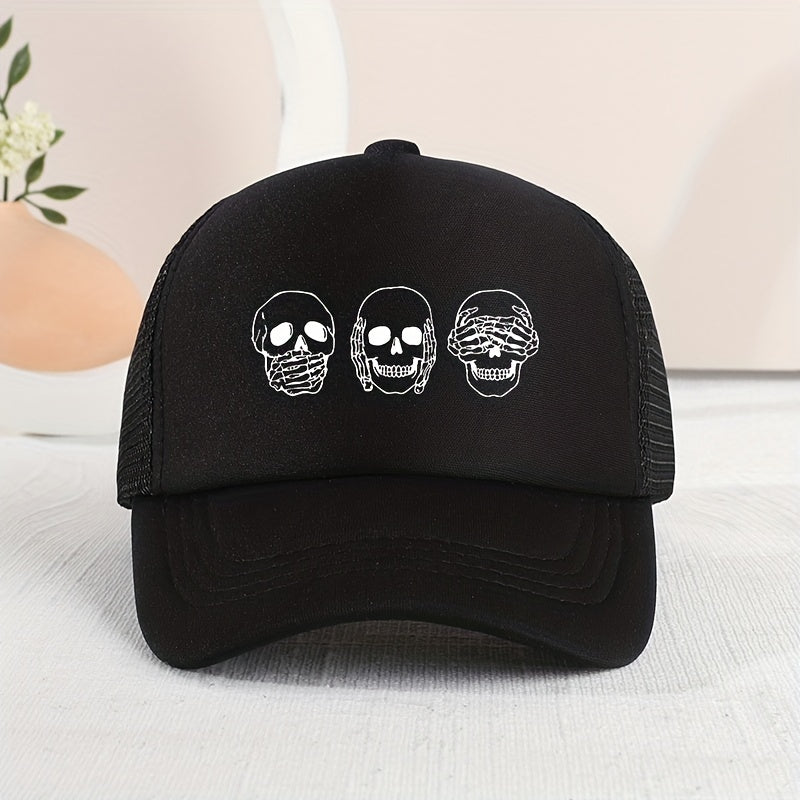 Children's Three Skulls Mesh Baseball Cap Sunshade Breathable Cap ForBoys
