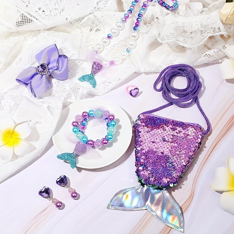 6pcs Mermaid Faux Pearl Jewelry Set for Girls