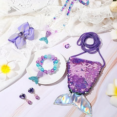 6pcs Mermaid Faux Pearl Jewelry Set for Girls