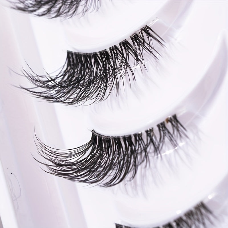 10 Pairs Natural Look Half Lashes Clear Band False Eyelashes