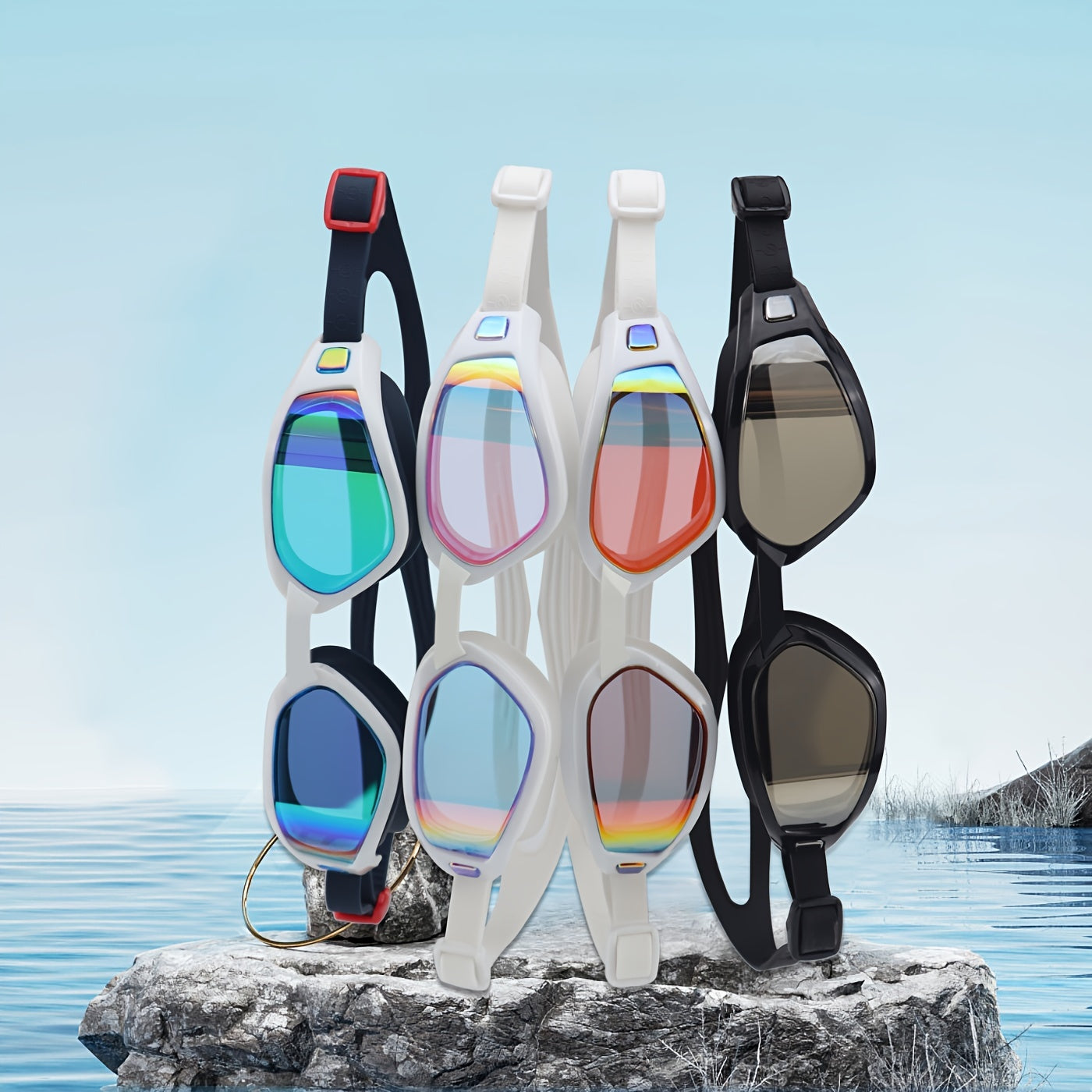Waterproof Anti Fog PC Swimming Goggles For Kids And Adults
