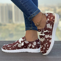 Women's Cow Pattern Outdoor Skate Shoes