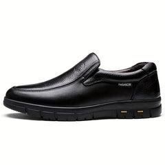 Men's Leather Loafer Shoes Padded Collar Non Slip Slip On Shoes Spring Summer