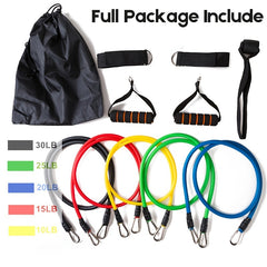 11pcs Resistance Band Set for Full Body Workouts Pilates Yoga Fitness