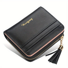Girls Short Wallet Zipper Tassel Coin Purse Multiple Card Slots Wallet