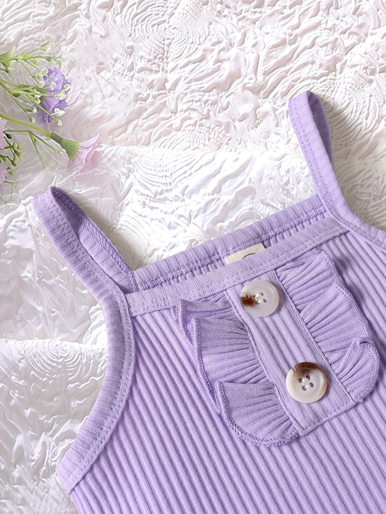 Girl's Ribbed Cami Top and Butterfly Print Shorts Set