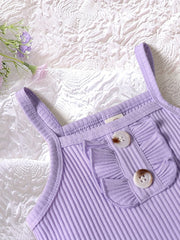 Girl's Ribbed Cami Top and Butterfly Print Shorts Set