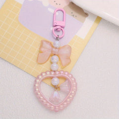 Acrylic Love Bell Orchid Keychain Pendant For Girls