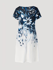 Floral Print V Neck Stretch Dress