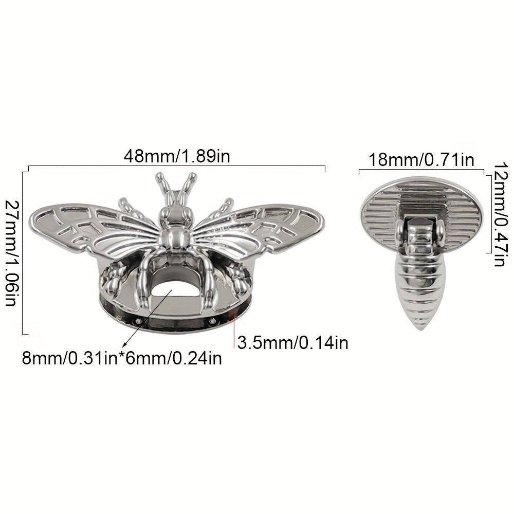 Metal Bee Shape Clasp Turn Lock for LeatherCraft Bag Purse DIY