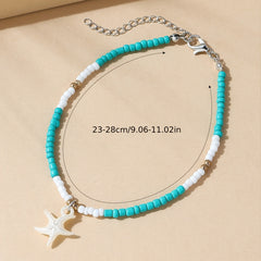 Y2K Style Rice Bead Starfish Anklet for Women