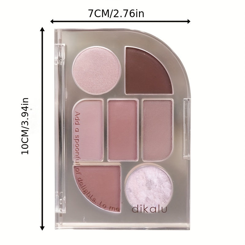 7 Colors Matte Pearly Finish Eyeshadow Palette Earth Tones Daily Makeup