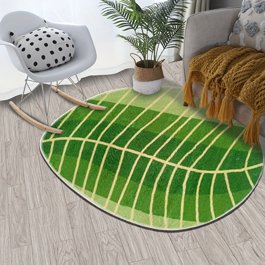 Leaf Bathroom Rug Soft Non Slip Anti & Water Stains Perfect for Indoor