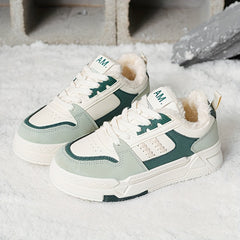 Women's Winter Skate Shoes Faux Fur Lined Low Sneakers Lace up
