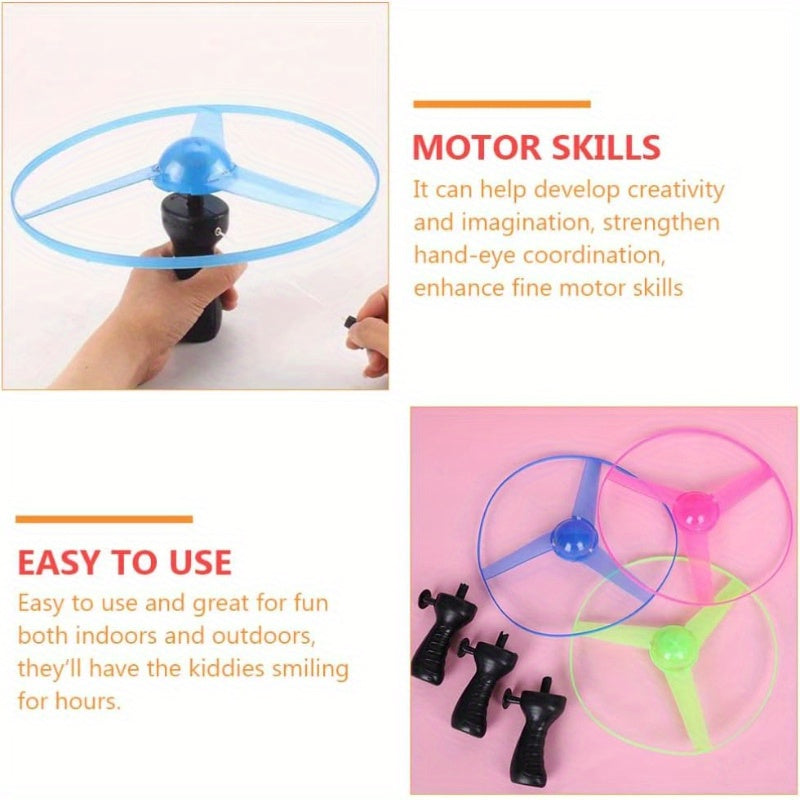 Flying Disc Game for Kids with Rotating Spirals - Indoor/Outdoor Launchers