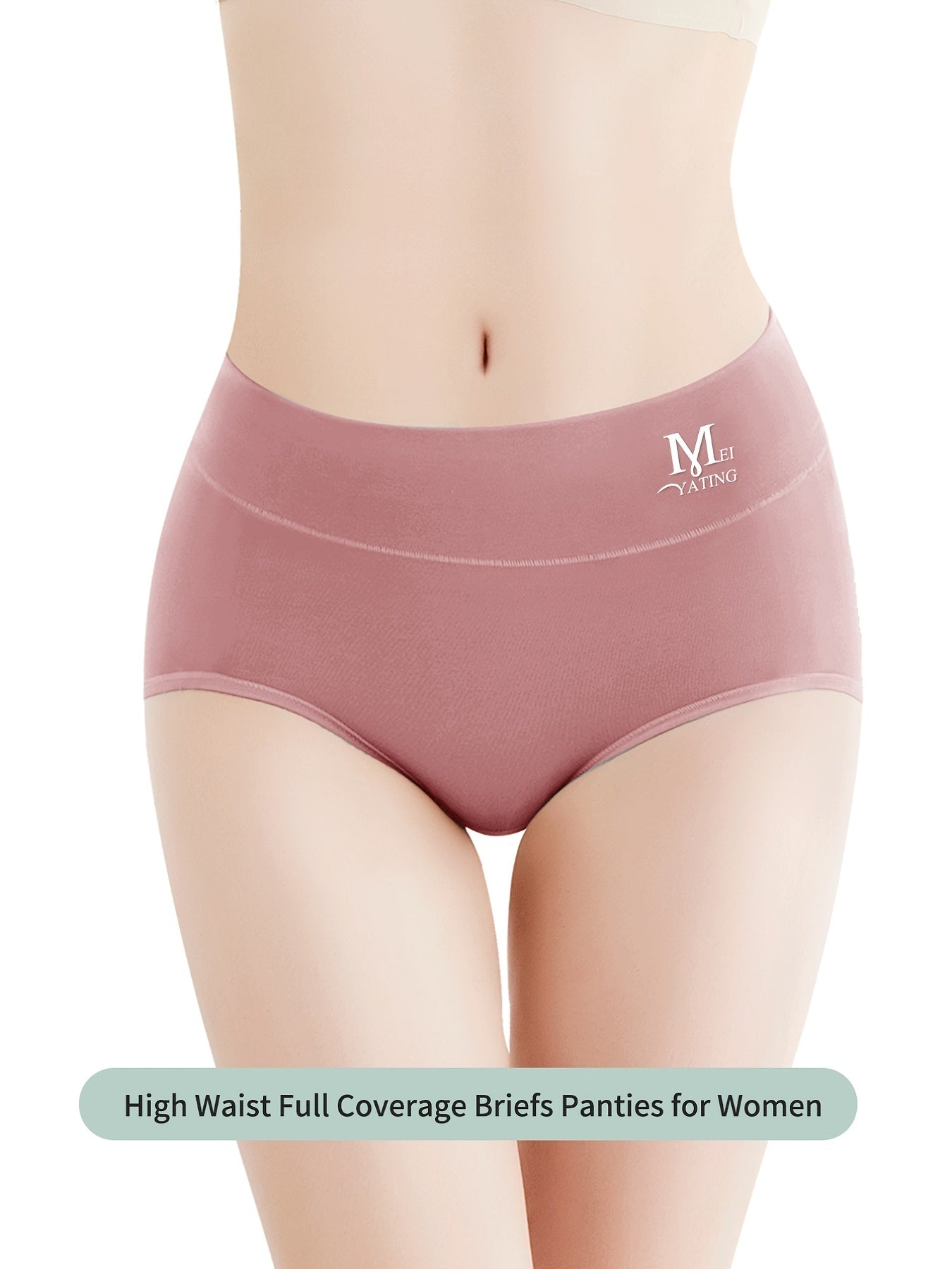 4pcs High Waisted Cotton Panties Stretch Ladies Briefs