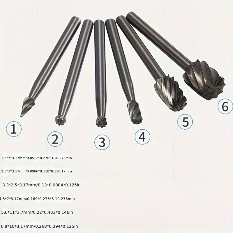 6pcs Drill Bit Set Cutting Tools for Woodworking Carving Rasps Kit