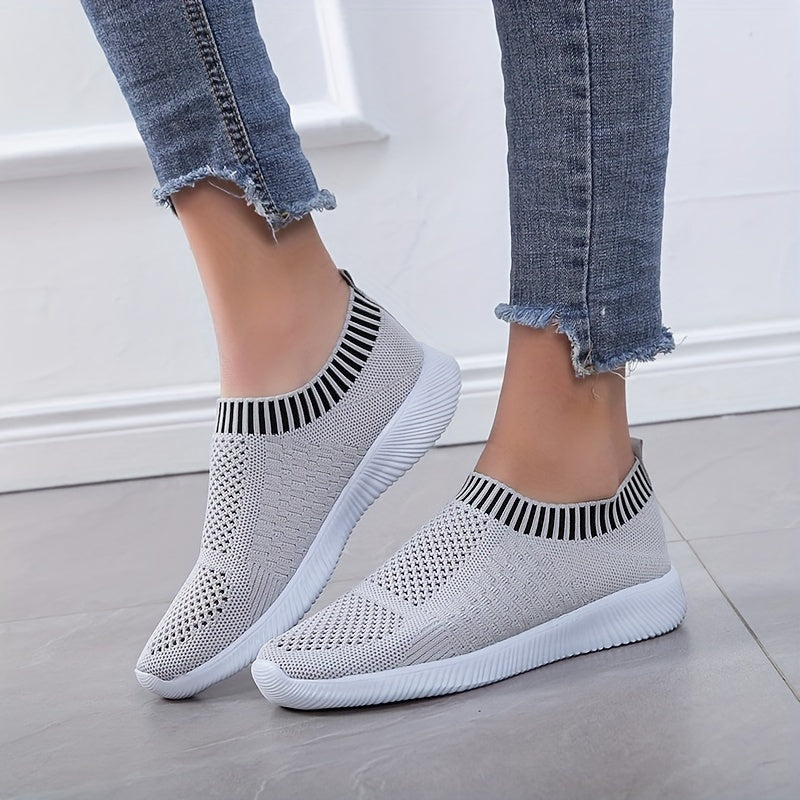 Women's Knit Sock Sneakers Lightweight Slip On Jogging Shoes