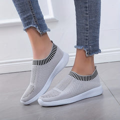 Women's Knit Sock Sneakers Lightweight Slip On Jogging Shoes