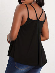 V Neck Dual Strap Cami Top Sleeveless Casual Summer Top