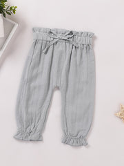Baby Girl s Casual Elastic Waist Pants Kid s Comfy Trousers