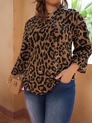 Leopard Print Long Sleeve Blouse