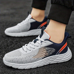Men's Lightweight Running Shoes Breathable Lace-up Sneakers Non Slip