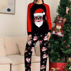 Christmas Print Pajama Set Long Sleeve Top & Pants Women's Sleepwear