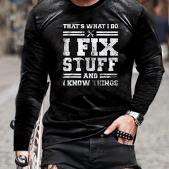 Men's Graphic Round Neck Sweatshirt Loose Pullover for Autumn Winter