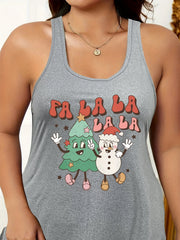 Christmas Nightdress Women's Plus Cartoon Christmas Tree & Snowman