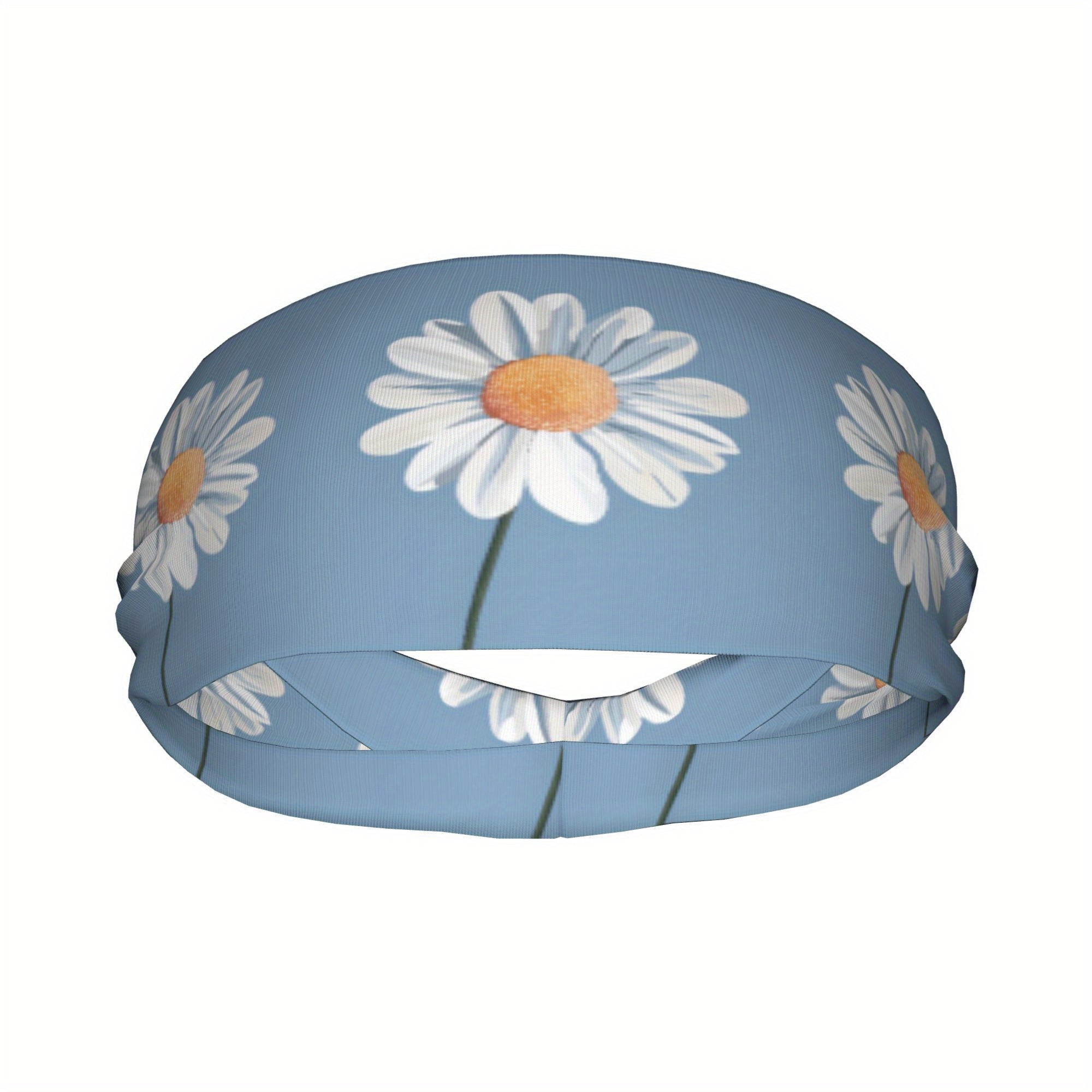 1pc daisy Sports Headband Sweat Wicking Stretchy & Breathable Polyester