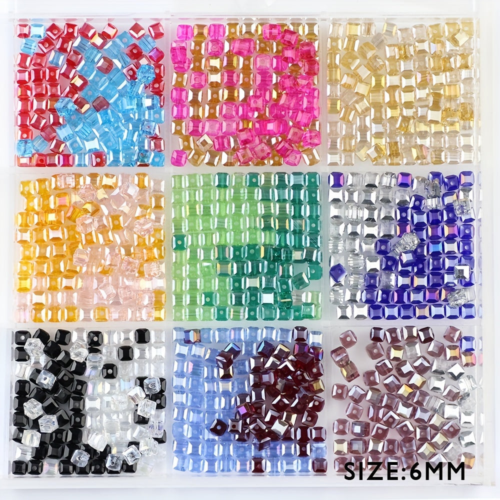 50pcs 6mm AB Plated Glass Crystal Beads DIY Jewelry Accessories