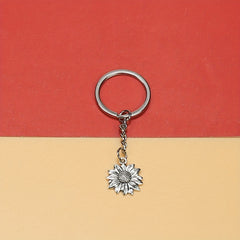 Sunflower Flower Alloy Key Chain Retro Keychain Keyring Pendant