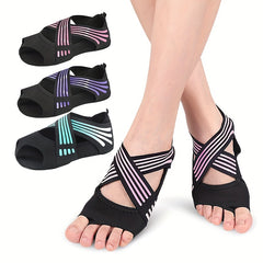 Open Toe Elastic Yoga Socks Non slip Pilates Dance Shoes