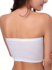 3 Pack Plus Size Tube Bra Ruched Wireless Removable Pad