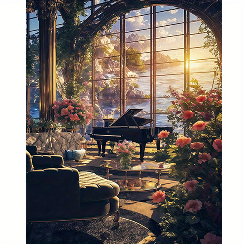 Seascape Piano Room 40 64x50 DIY Acrylic Painting by Numbers Kit