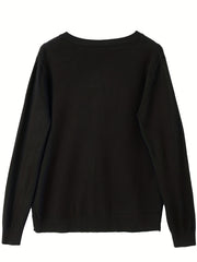 Solid Button Front Knit Cardigan Casual Long Sleeve Cardigan