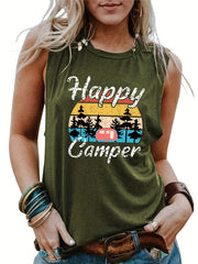Women's Letter Print Tank Top for Summer