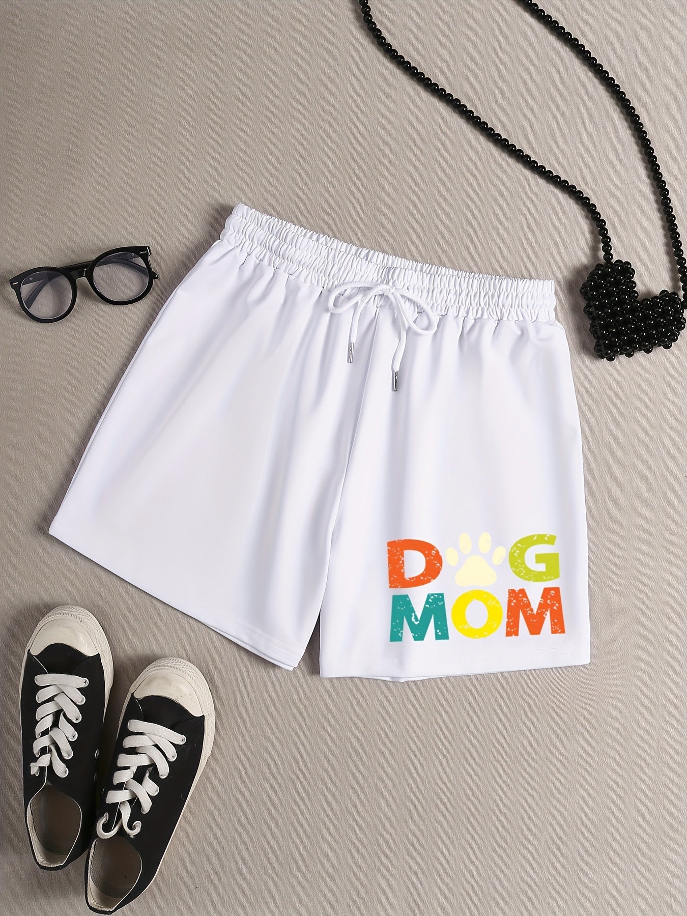 Cute Drawstring Elastic Waist Home Wear Shorts