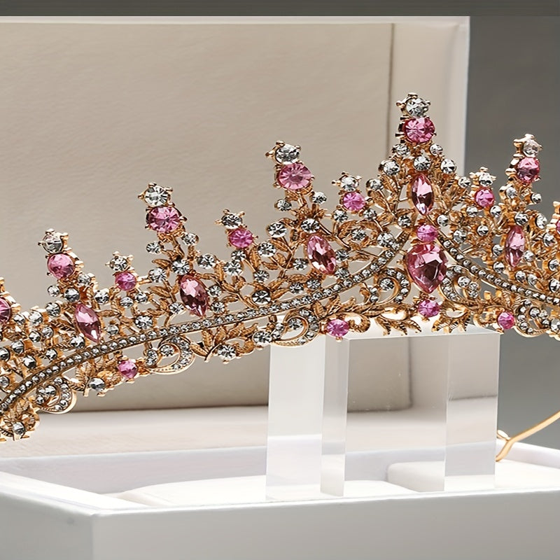 Baroque Style Crystal Headband Crown Princess Tiara for Wedding