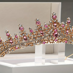 Baroque Style Crystal Headband Crown Princess Tiara for Wedding
