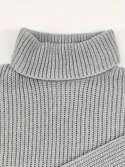 Casual Sweater Women's High Neck Jumper