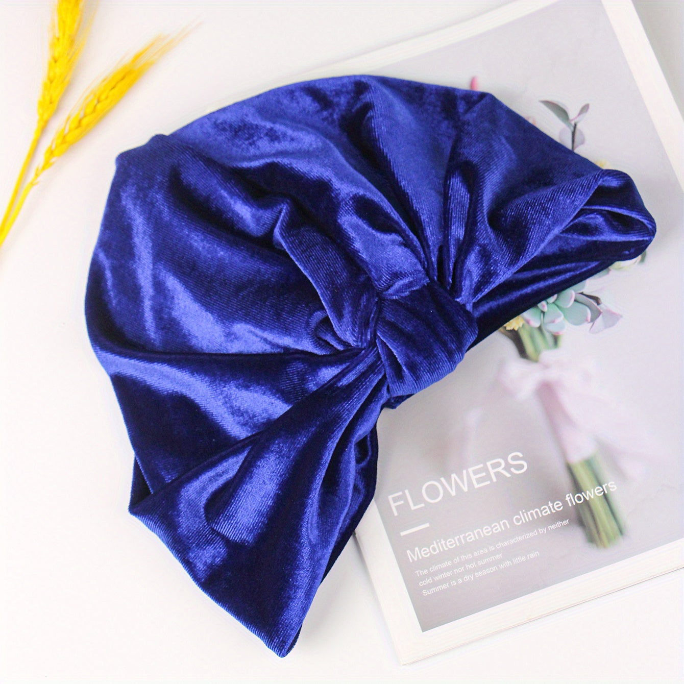 Solid Velvet Turban Cap Head Wrap Elastic Hijab Bonnet Chemo Hats