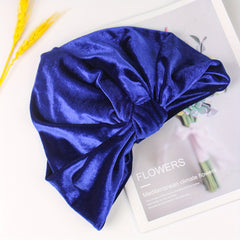 Solid Velvet Turban Cap Head Wrap Elastic Hijab Bonnet Chemo Hats