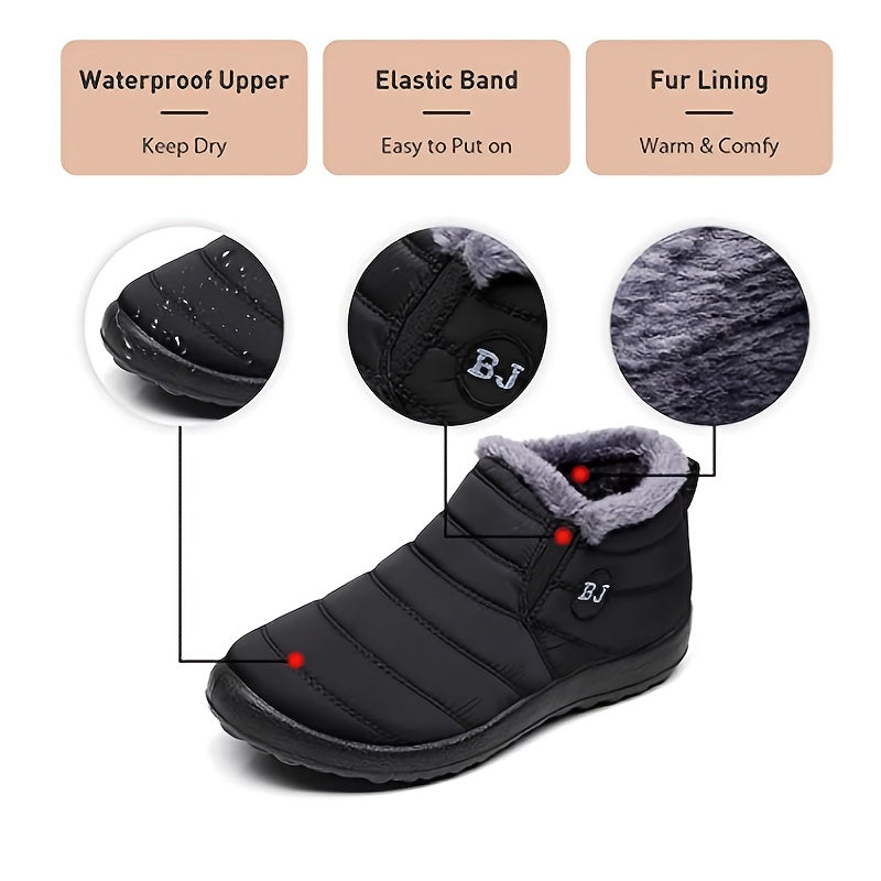 Women's Slip On Waterproof Fleece Boots