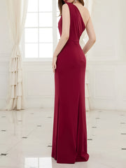 Plus Glitter Sequin One Shoulder Ruffle Trim Wedding Party Dress