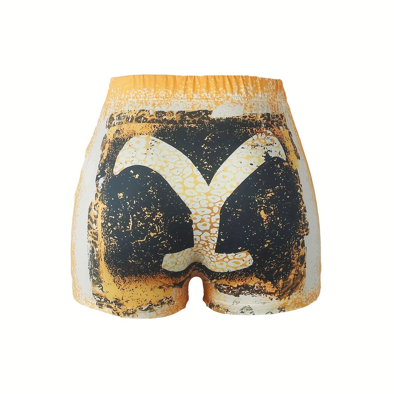 Graphic Print Skinny Shorts Casual Shorts For Spring & Summer